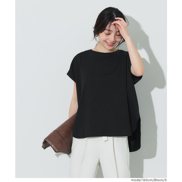 [Black] | 接触冷感フレンチスリーブTシャツ | coca