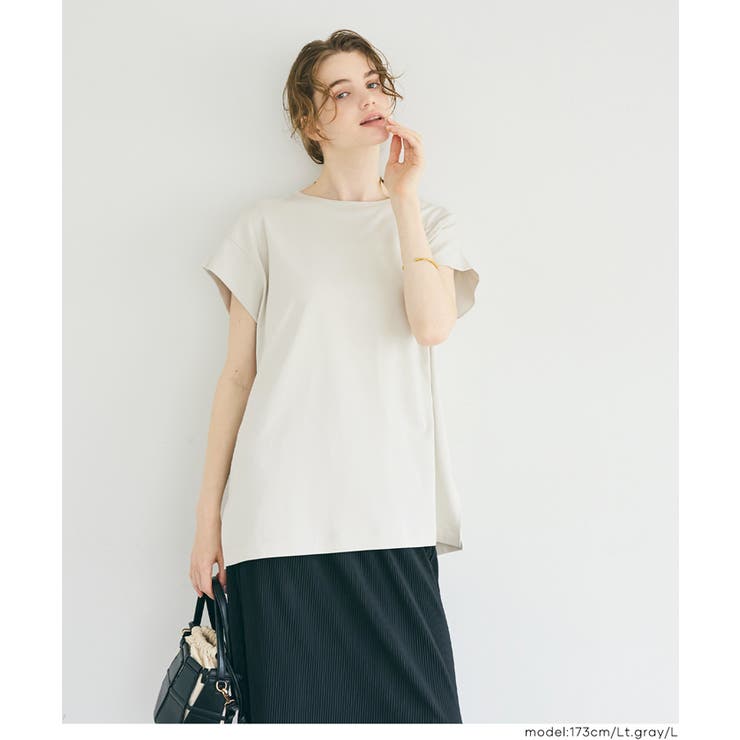[Lt.gray] | 【接触冷感】フレンチスリーブオーバーTシャツ | coca