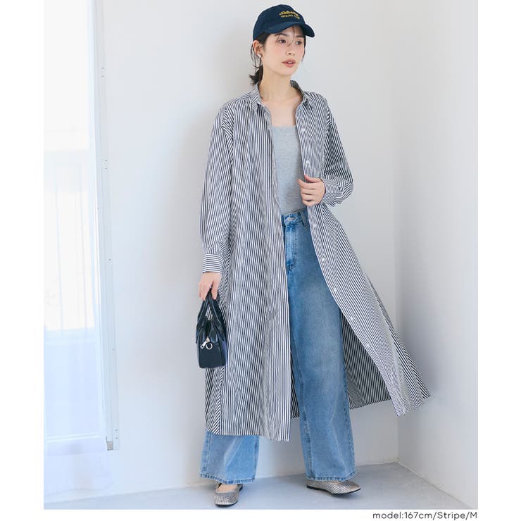 ストライプボリュームシャツワンピース | coca | 詳細画像11 