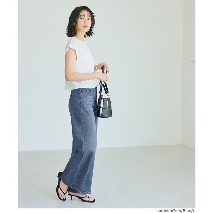 【SUMMER DENIM】ストレッチサマーデニムワイドパンツ | coca | 詳細画像14 