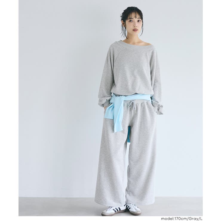 裏毛スウェットワイドパンツ レディース裏毛スウェットワイドパンツ レディース | coca | 詳細画像12 