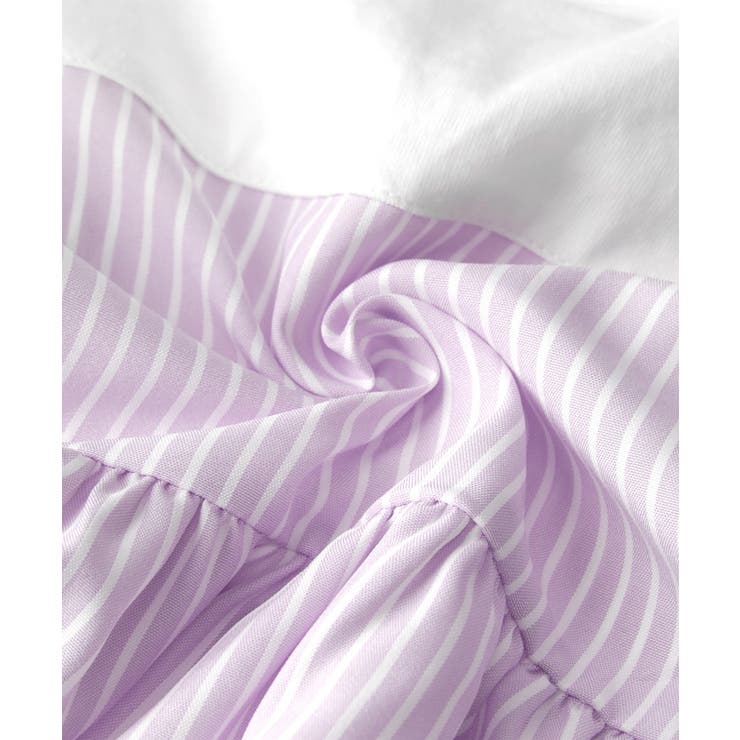 1枚で着映え！ストライプドッキング肩あきブラウス | coca | 詳細画像13 