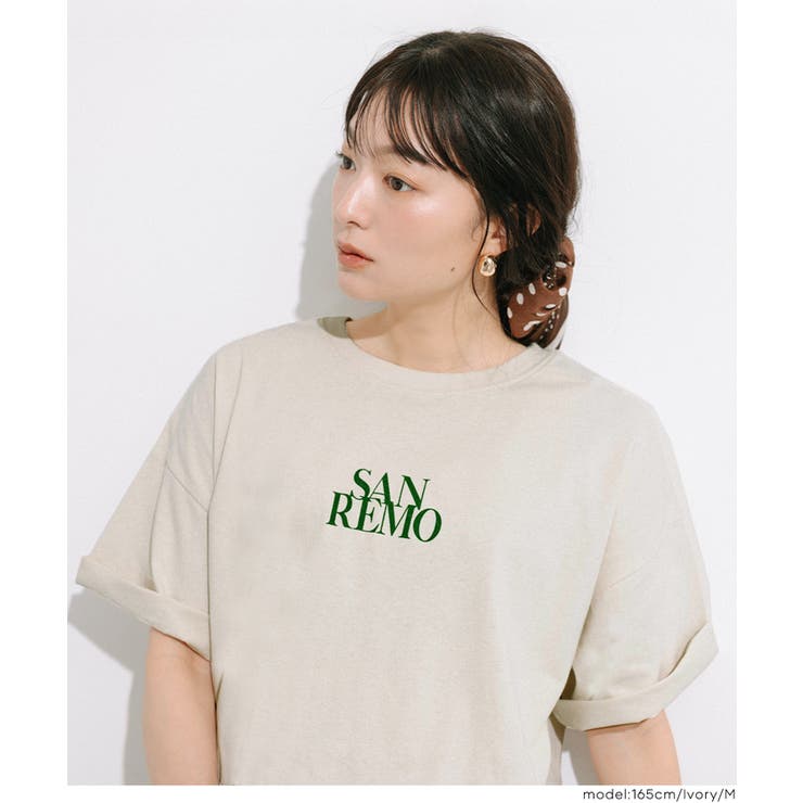 カジュアルに映える、ロゴデザインがポイントのミニ裏毛半袖トップス | coca | 詳細画像19 