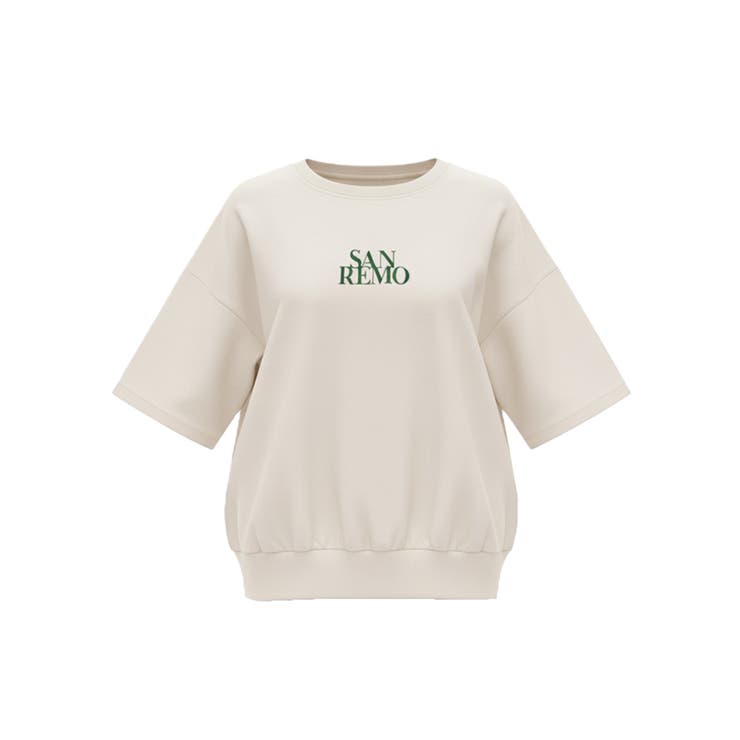 カジュアルに映える、ロゴデザインがポイントのミニ裏毛半袖トップス | coca | 詳細画像2 