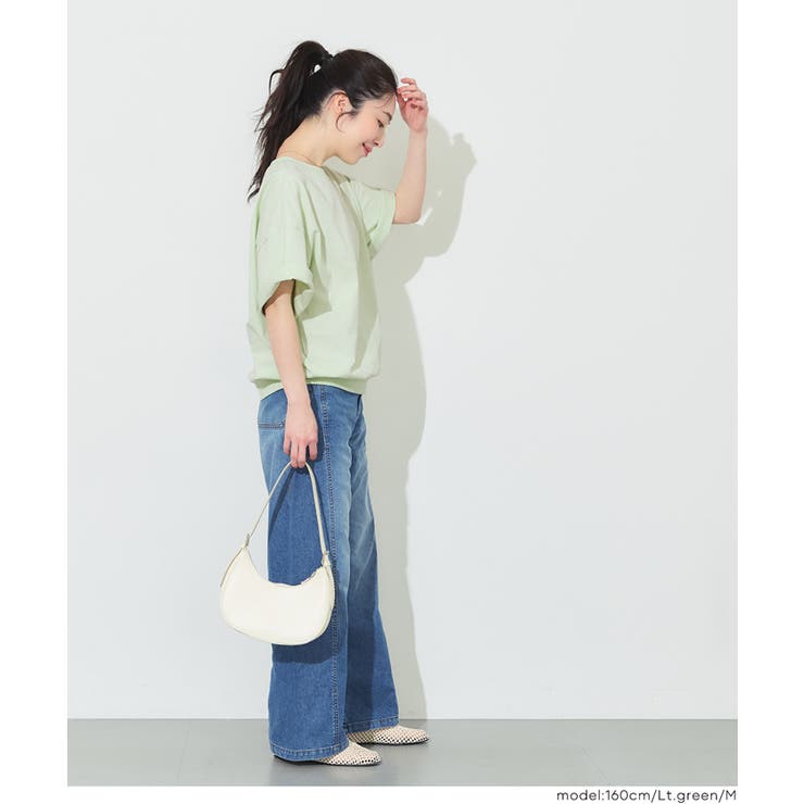 カジュアルに映える、ロゴデザインがポイントのミニ裏毛半袖トップス | coca | 詳細画像21 