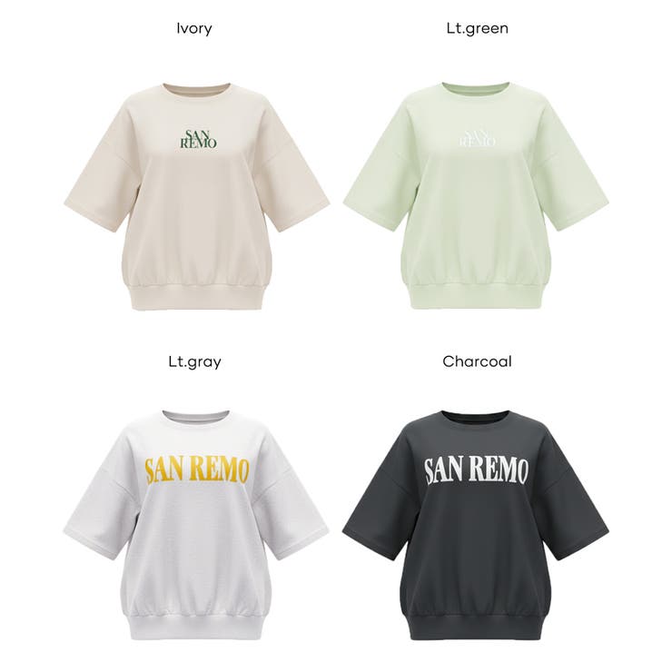 カジュアルに映える、ロゴデザインがポイントのミニ裏毛半袖トップス | coca | 詳細画像27 