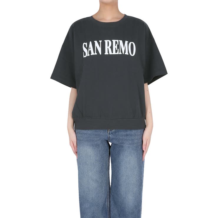 カジュアルに映える、ロゴデザインがポイントのミニ裏毛半袖トップス | coca | 詳細画像6 