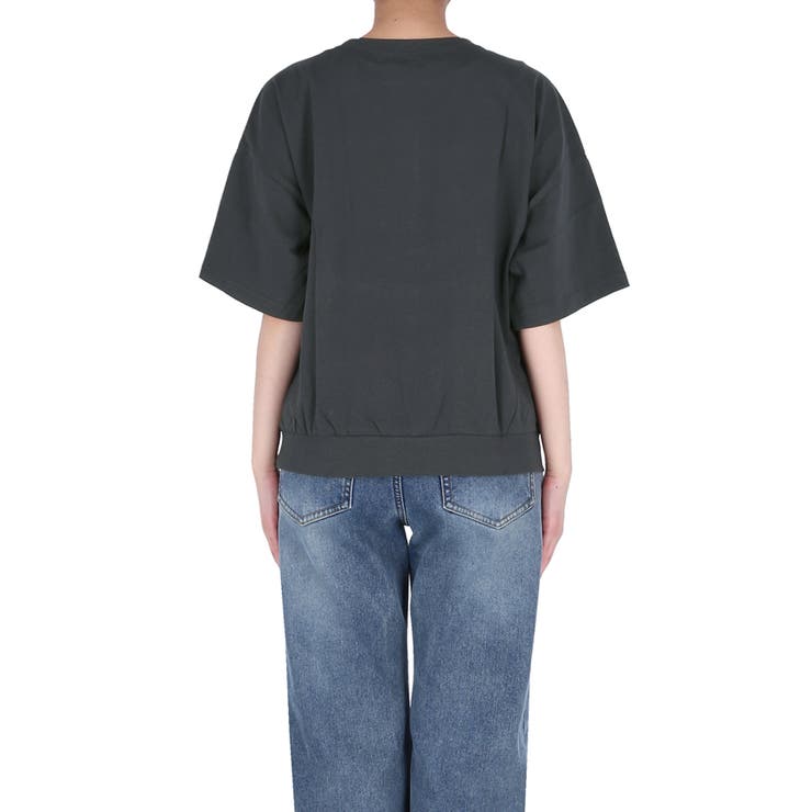 カジュアルに映える、ロゴデザインがポイントのミニ裏毛半袖トップス | coca | 詳細画像8 