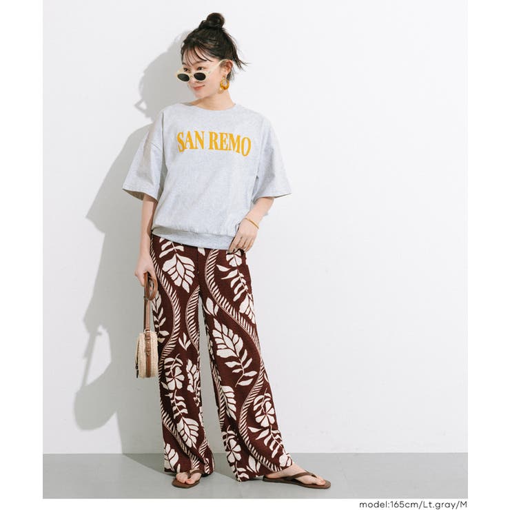 カジュアルに映える、ロゴデザインがポイントのミニ裏毛半袖トップス | coca | 詳細画像9 