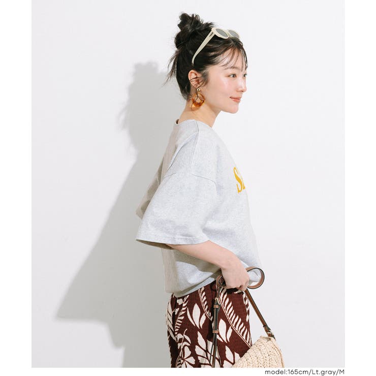 カジュアルに映える、ロゴデザインがポイントのミニ裏毛半袖トップス | coca | 詳細画像10 