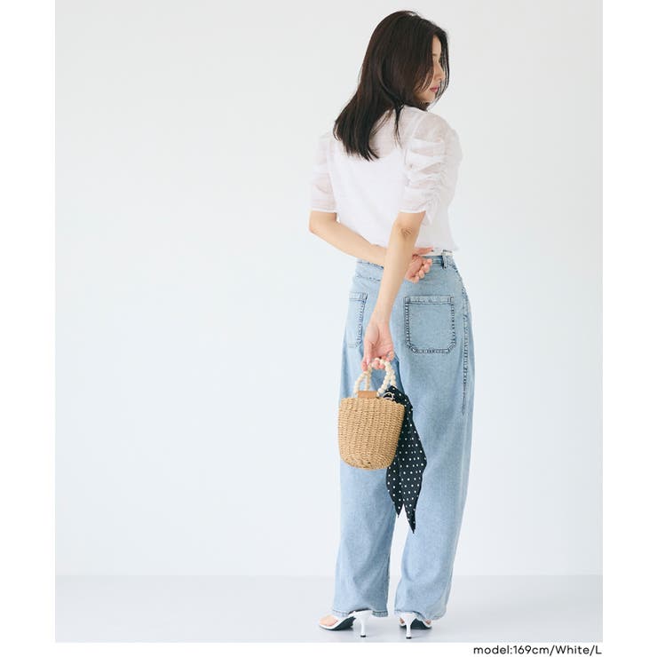 シアードットで華やぐ 袖シャーリングTOPS | coca | 詳細画像15 