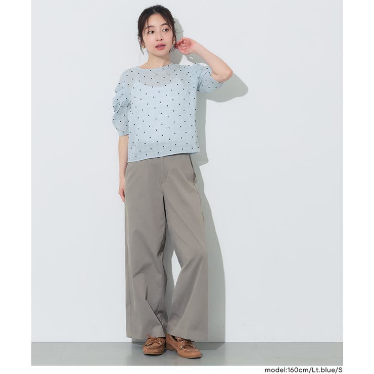 シアードットで華やぐ 袖シャーリングTOPS | coca | 詳細画像18 