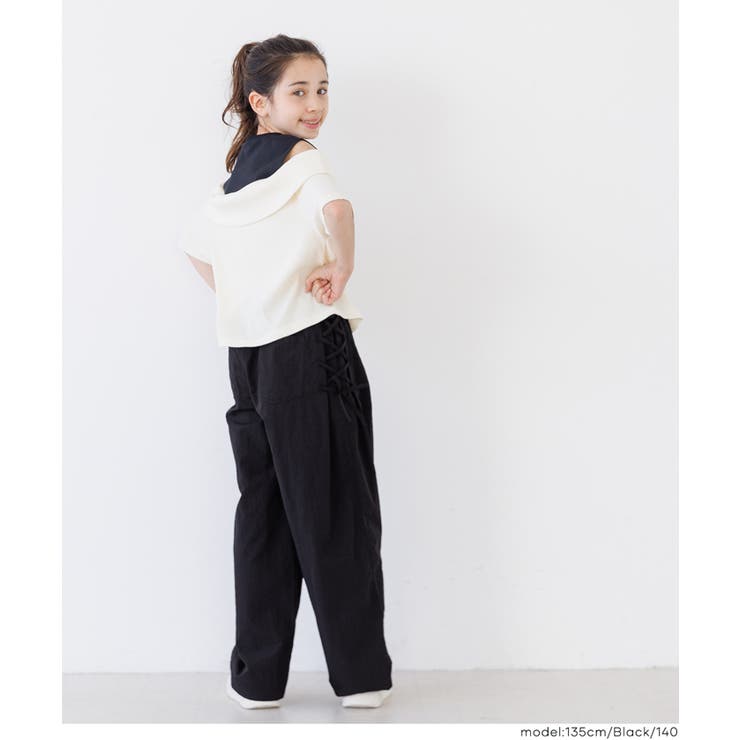 通園通学にも使いやすい◎レースアップワイドパンツ  | coca | 詳細画像4 