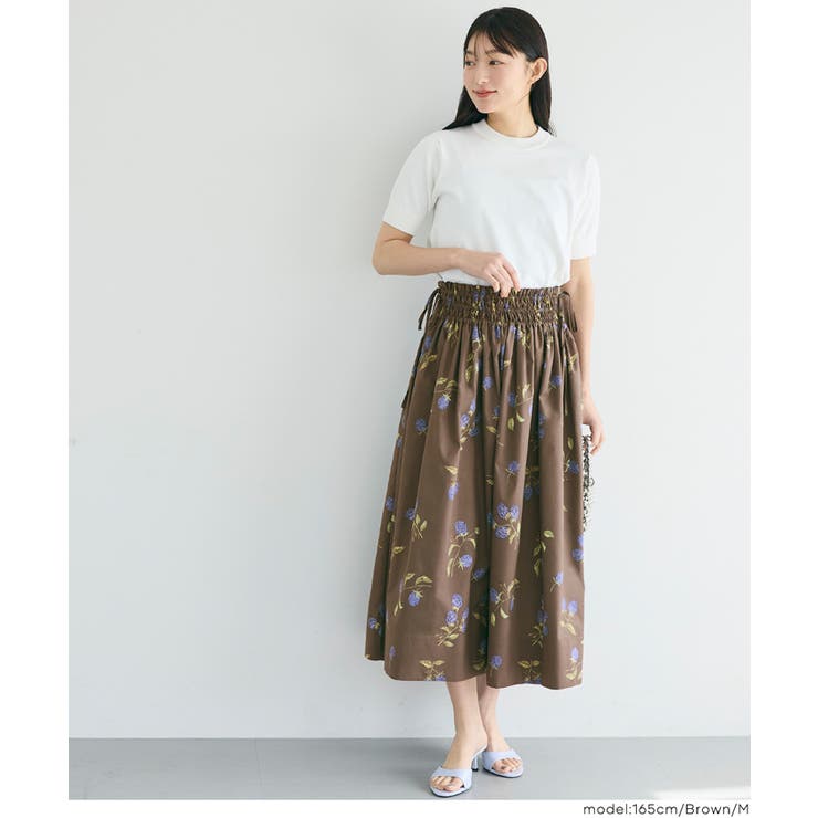 サイドリボンフルーツプリントフレアスカート | coca | 詳細画像3 