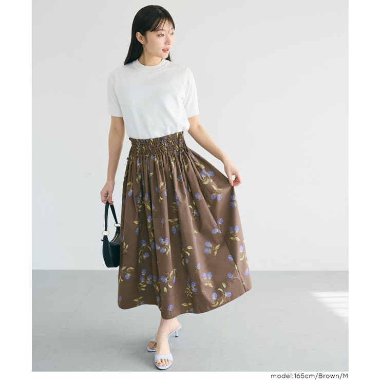 サイドリボンフルーツプリントフレアスカート | coca | 詳細画像6 