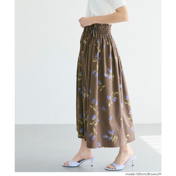 サイドリボンフルーツプリントフレアスカート | coca | 詳細画像7 