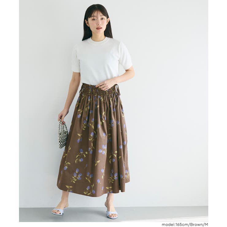 サイドリボンフルーツプリントフレアスカート | coca | 詳細画像8 