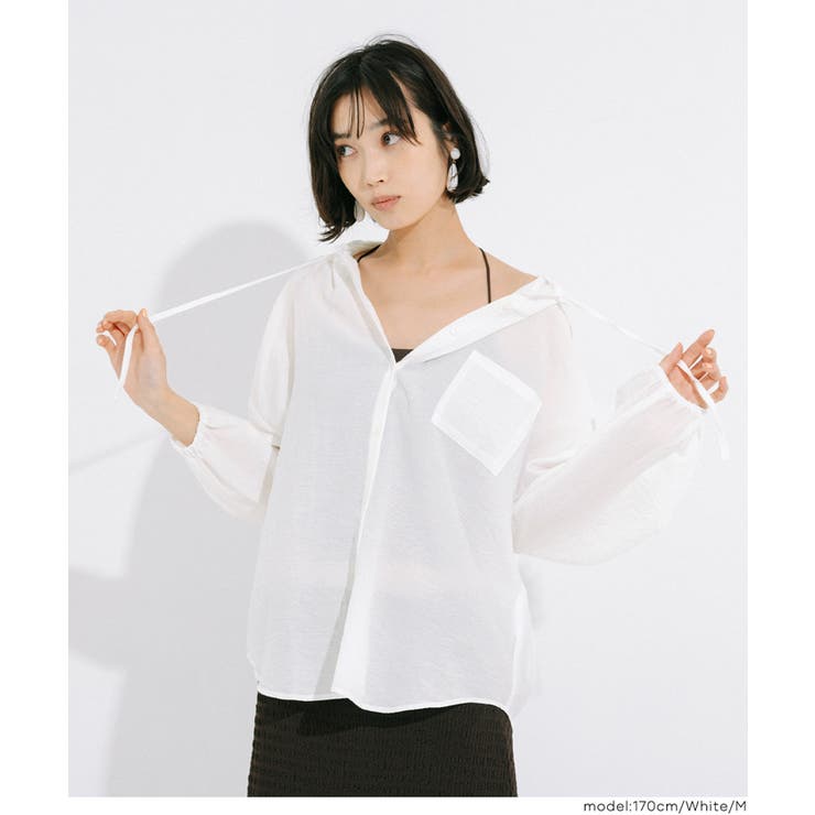 シアーフーディーブラウス | coca | 詳細画像10 