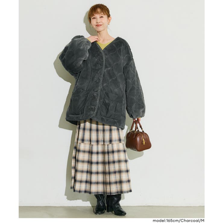 リバーシブルファーキルティングジャケット【西山茉希様着用】 | coca | 詳細画像2 
