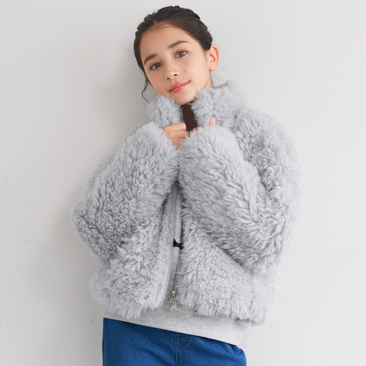 親子お揃いフェイクファーショートジャケット(26-260134201-14) | coca | 詳細画像1 