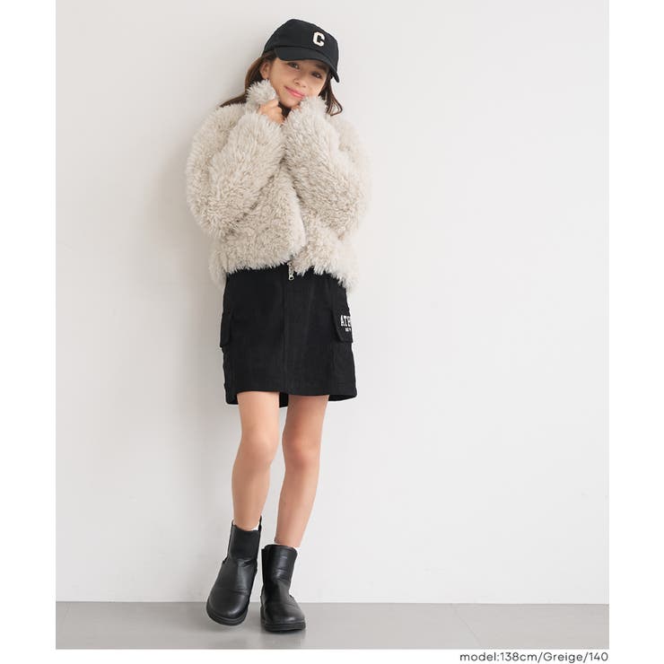 親子お揃いフェイクファーショートジャケット(26-260134201-14) | coca | 詳細画像3 
