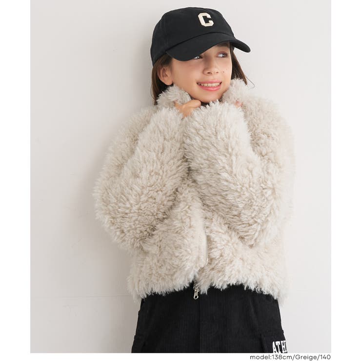 親子お揃いフェイクファーショートジャケット(26-260134201-14) | coca | 詳細画像6 