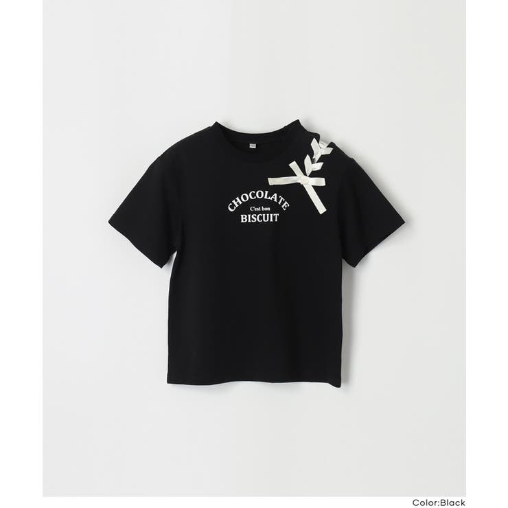肩あきレースアップTシャツ | coca | 詳細画像3 