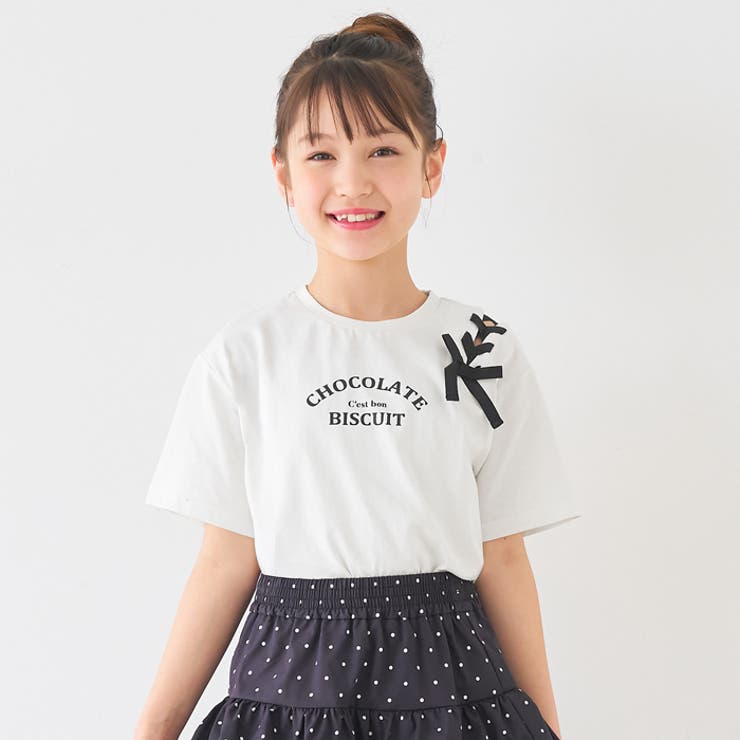 肩あきレースアップTシャツ | coca | 詳細画像1 