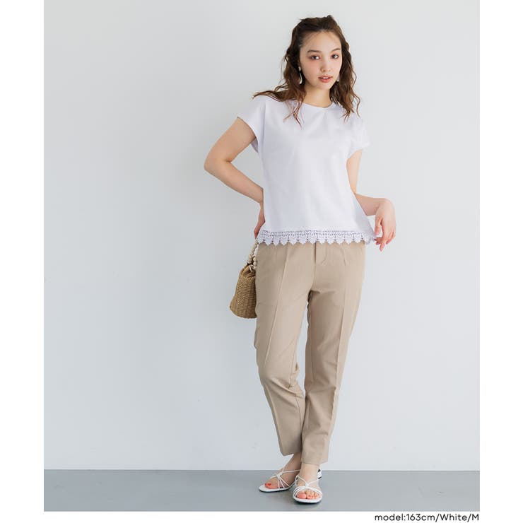 接触冷感フレンチレースTシャツ | coca | 詳細画像13 