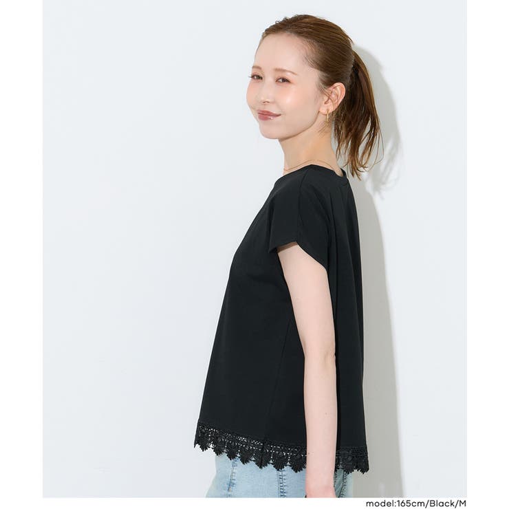 接触冷感フレンチレースTシャツ | coca | 詳細画像7 