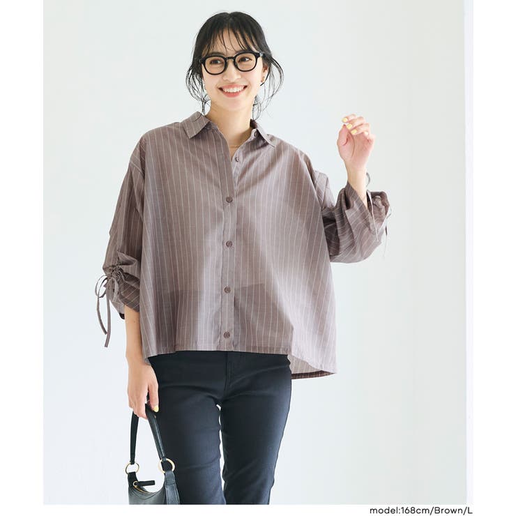 シアー袖シャーリングシャツ | coca | 詳細画像10 