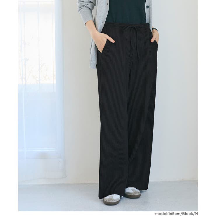 Black | 〈26ss新色登場〉ジョーゼットリブパンツ | coca