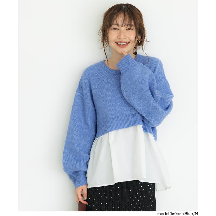 ＼26aw新色登場／レイヤード風ドッキングギャザーニット | coca | 詳細画像6 