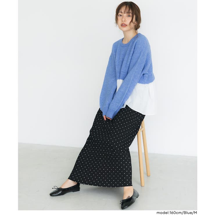 ＼26aw新色登場／レイヤード風ドッキングギャザーニット | coca | 詳細画像5 
