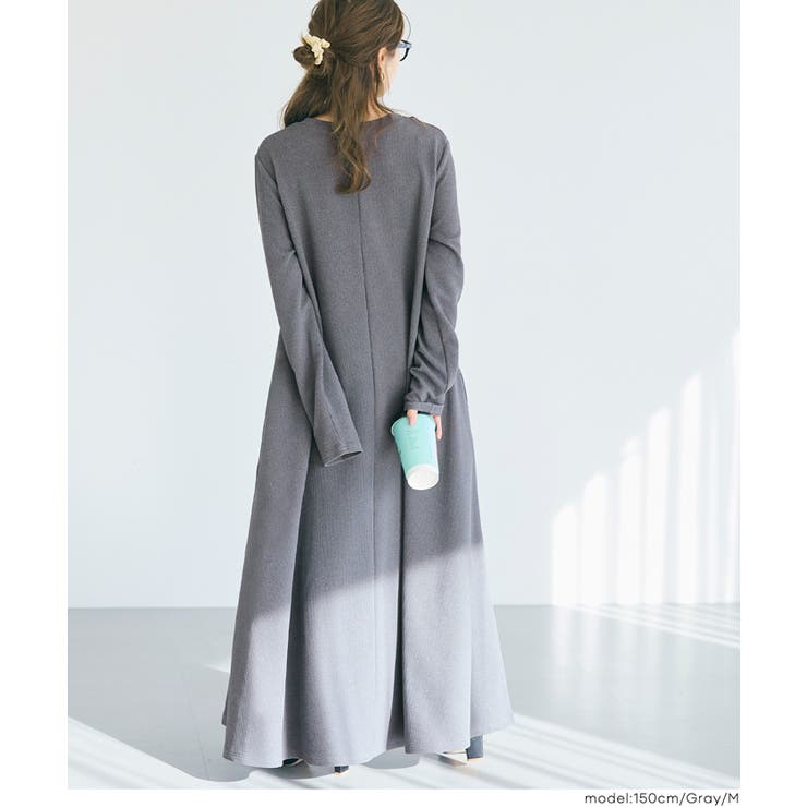 エンボス長袖Aラインワンピース | coca | 詳細画像11 