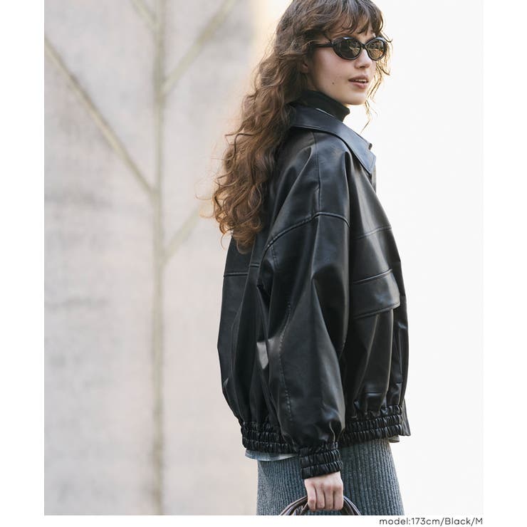 フェイクレザーオーバーサイズジャケット[品番：PA000016383]｜coca