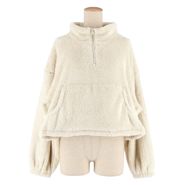 WEB限定でブラック・ミックス柄が新登場！ハーフジップボアブルゾン | coca | 詳細画像2 