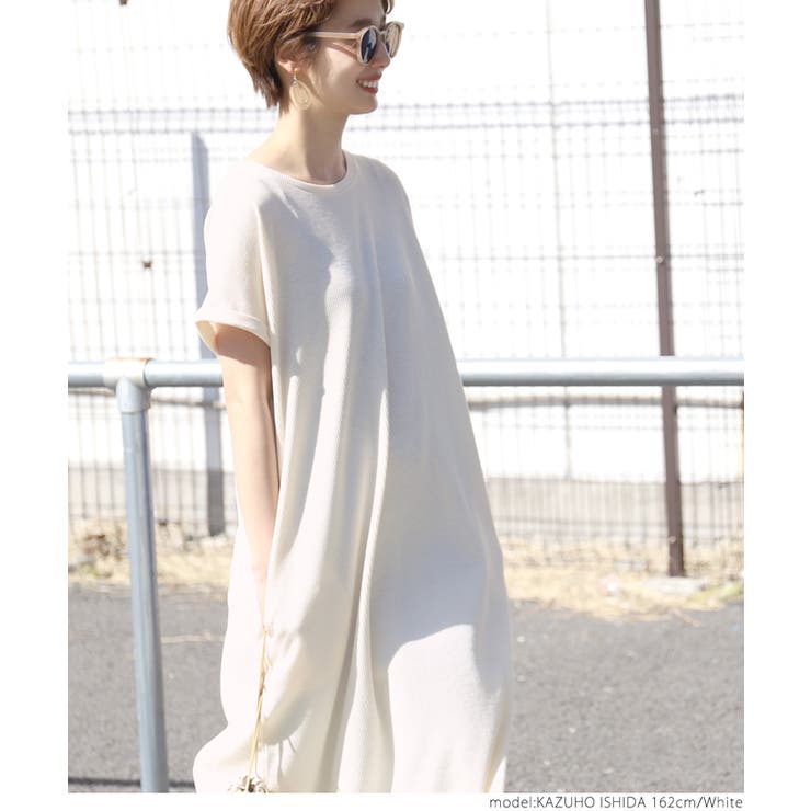 ポケット付き半袖Aラインサーマルワンピースcocaオリジナル 石田一帆さん着用(… | coca | 詳細画像13 