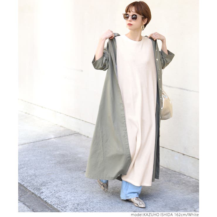 ［White］ | ポケット付き半袖Aラインサーマルワンピースcocaオリジナル 石田一帆さん着用(… | coca