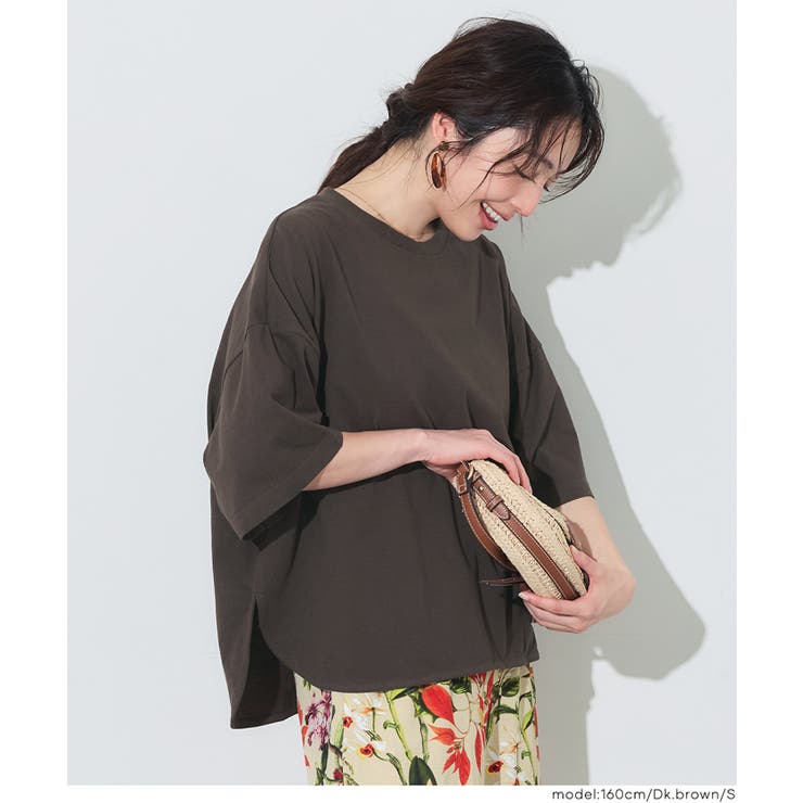 [Dk.Brown] | ＼４サイズ展開・26ss新色登場！／着回し力抜群！5部袖ビッグTシャツ | coca