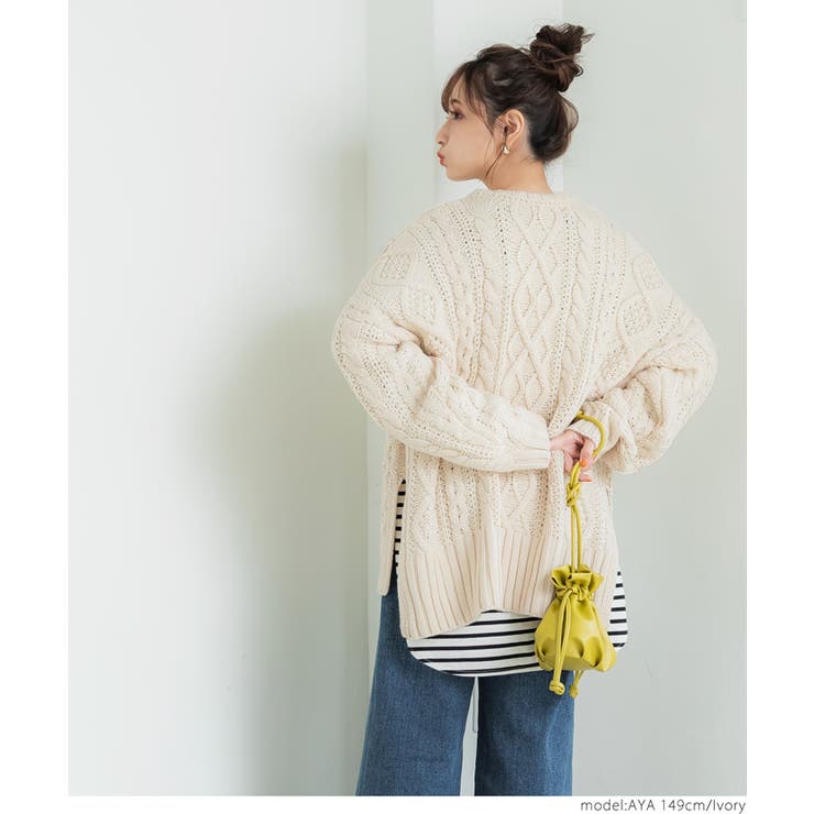 スリット入りケーブルニット[品番：PA000013238]｜coca（コカ）の