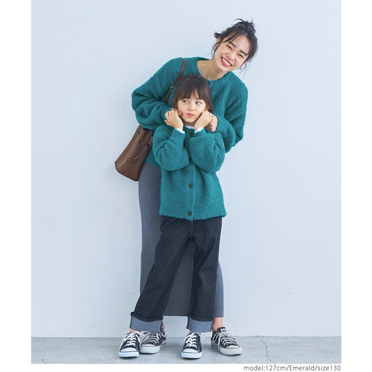 キッズ ガールズ 親子お揃いペンギンスリーブブークレカーディガン | coca | 詳細画像11 