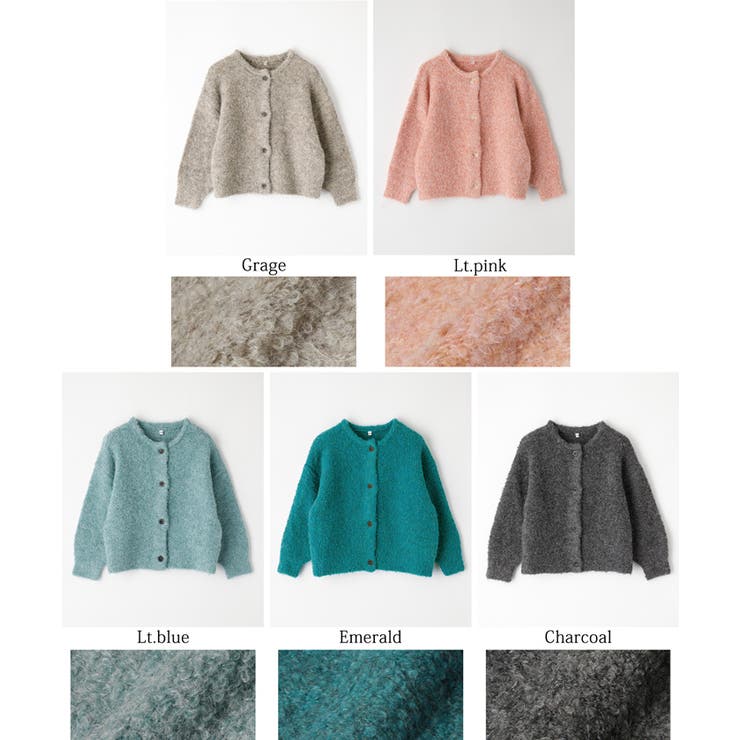 キッズ ガールズ 親子お揃いペンギンスリーブブークレカーディガン | coca | 詳細画像15 