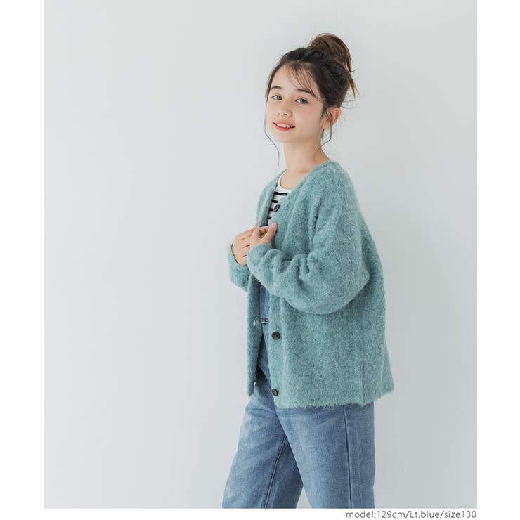 キッズ ガールズ 親子お揃いペンギンスリーブブークレカーディガン | coca | 詳細画像6 