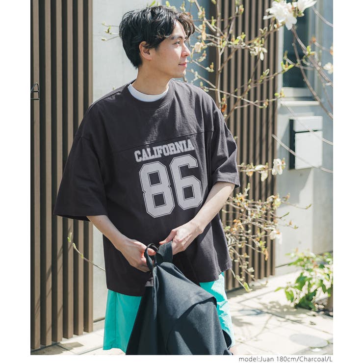 フットボールプリント半袖Tシャツ[品番：PA000013897]｜coca