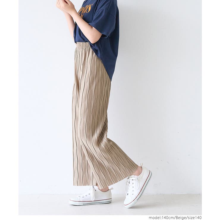 親子お揃いウェーブプリーツパンツ[品番：PA000014616]｜coca（コカ