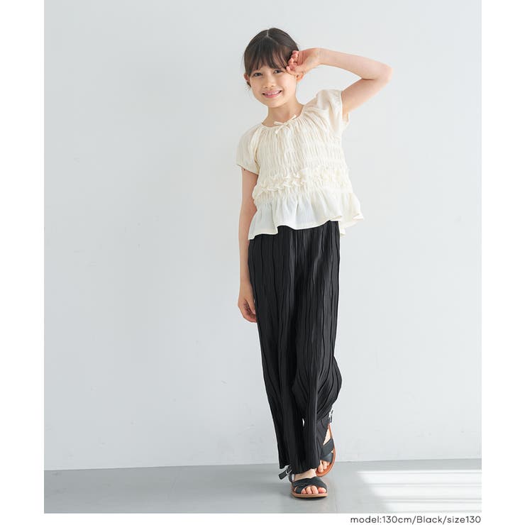 〈26ss新色登場〉親子お揃いウェーブプリーツパンツ | coca | 詳細画像8 