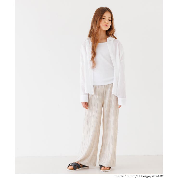 〈26ss新色登場〉親子お揃いウェーブプリーツパンツ | coca | 詳細画像12 