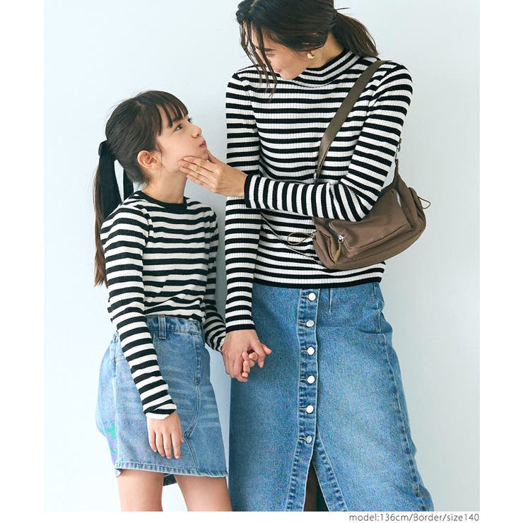 ［Border］ | アンゴラタッチクルーネックニットトップス ガールズ キッズ | coca