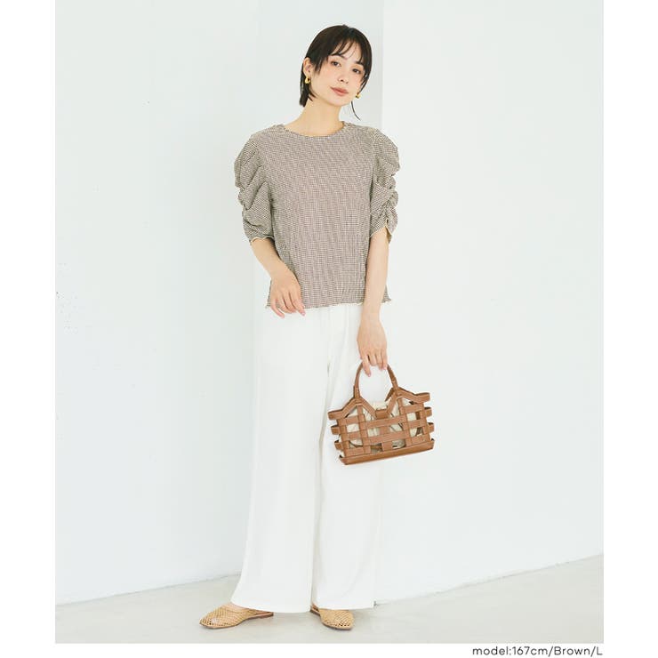 [Brown] | ＼26ssさらに新色登場／シボシャーリングトップス | coca